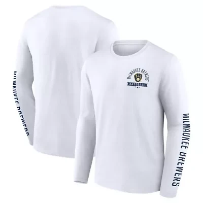 MLB Fanatics Milwaukee Brewers Press Box Long Sleeve T-Shirt