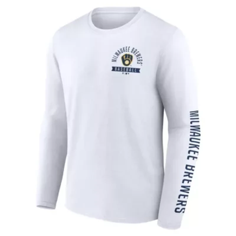MLB Fanatics Milwaukee Brewers Press Box Long Sleeve T-Shirt