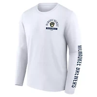 MLB Fanatics Milwaukee Brewers Press Box Long Sleeve T-Shirt
