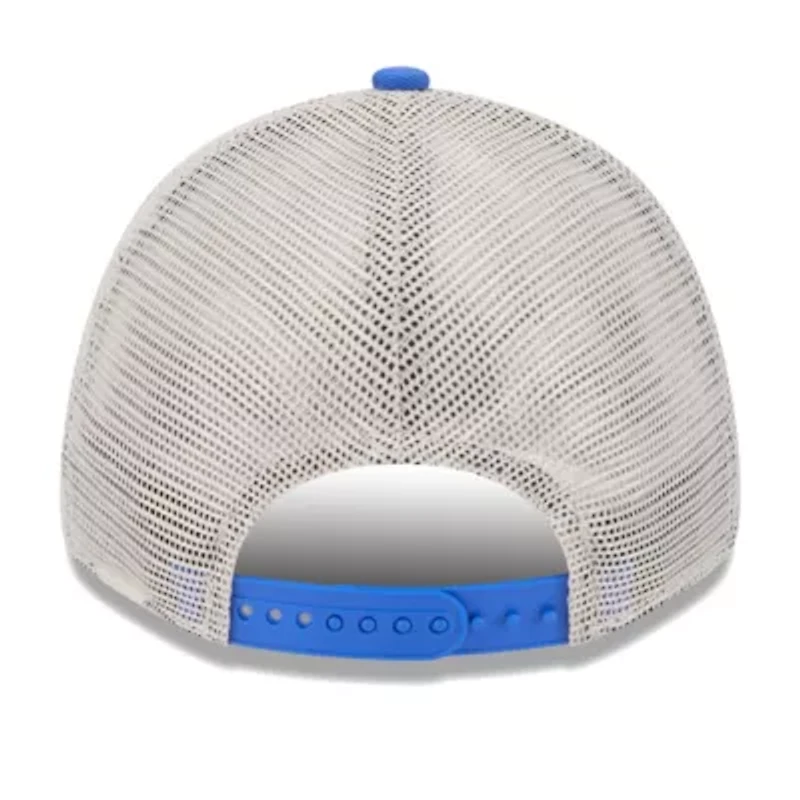 NBA Khaki/Blue Dallas Mavericks Throwback Patch Trucker 9FORTY Adjustable Hat