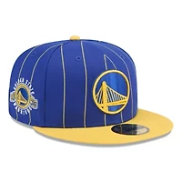NBA Royal/Gold Golden State Warriors Pinstripe Two-Tone 59FIFTY Fitted Hat