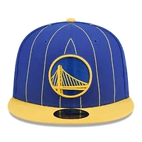 NBA Royal/Gold Golden State Warriors Pinstripe Two-Tone 59FIFTY Fitted Hat