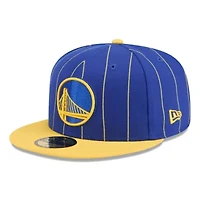 NBA Royal/Gold Golden State Warriors Pinstripe Two-Tone 59FIFTY Fitted Hat