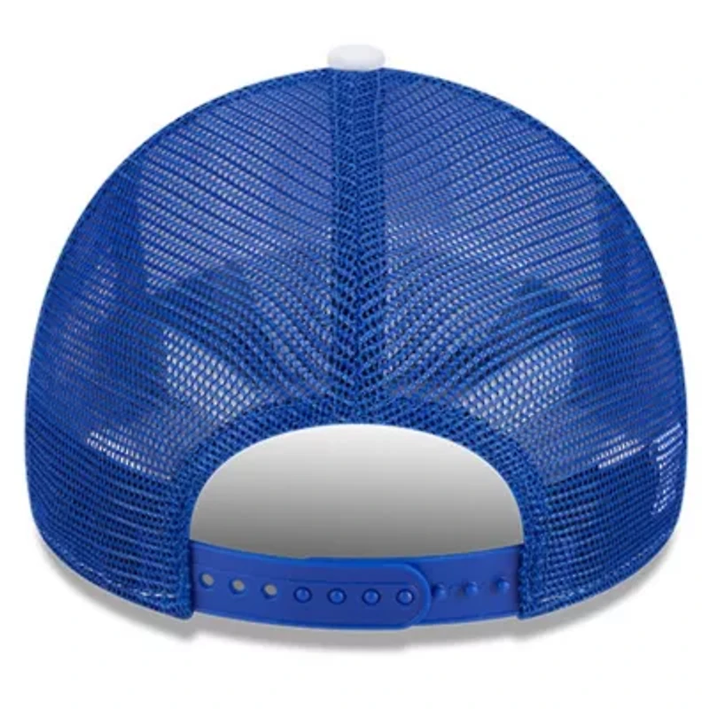 NBA White/Royal Golden State Warriors Court Sport Foam A-Frame 9FORTY Adjustable Trucker Hat