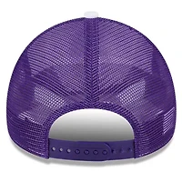 NBA White/Purple Los Angeles Lakers Court Sport Foam A-Frame 9FORTY Adjustable Trucker Hat