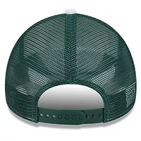 NBA White/Hunter Milwaukee Bucks Court Sport Foam A-Frame 9FORTY Adjustable Trucker Hat