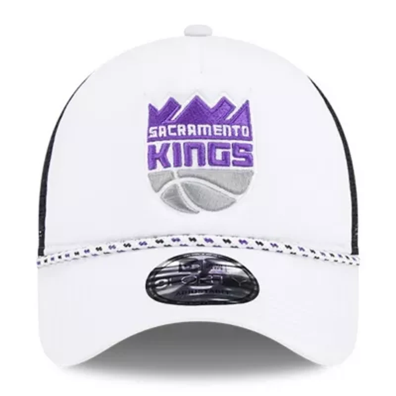 NBA White/Black Sacramento Kings Court Sport Foam A-Frame 9FORTY Adjustable Trucker Hat