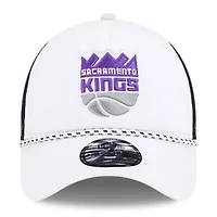 NBA White/Black Sacramento Kings Court Sport Foam A-Frame 9FORTY Adjustable Trucker Hat