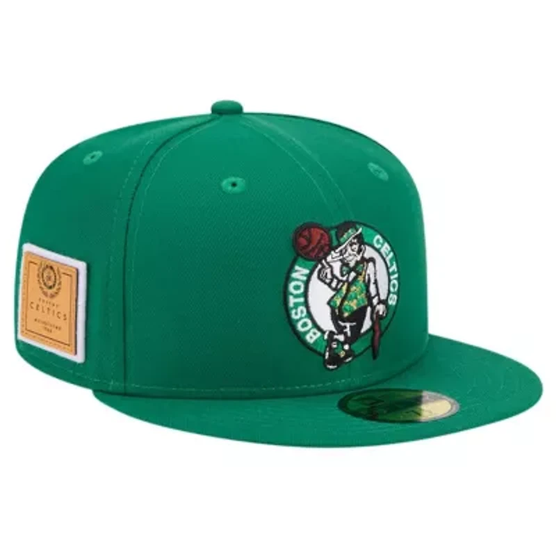 NBA Kelly Boston Celtics Court Sport Leather Applique 59FIFTY Fitted Hat