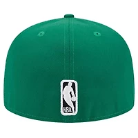 NBA Kelly Boston Celtics Court Sport Leather Applique 59FIFTY Fitted Hat