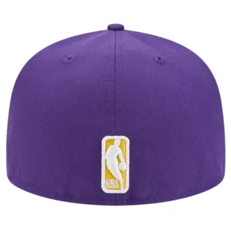NBA Los Angeles Lakers Court Sport Leather Applique 59FIFTY Fitted Hat