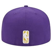 NBA Los Angeles Lakers Court Sport Leather Applique 59FIFTY Fitted Hat