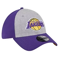NBA Heather Gray/Purple Los Angeles Lakers Two-Tone 39THIRTY Flex Hat