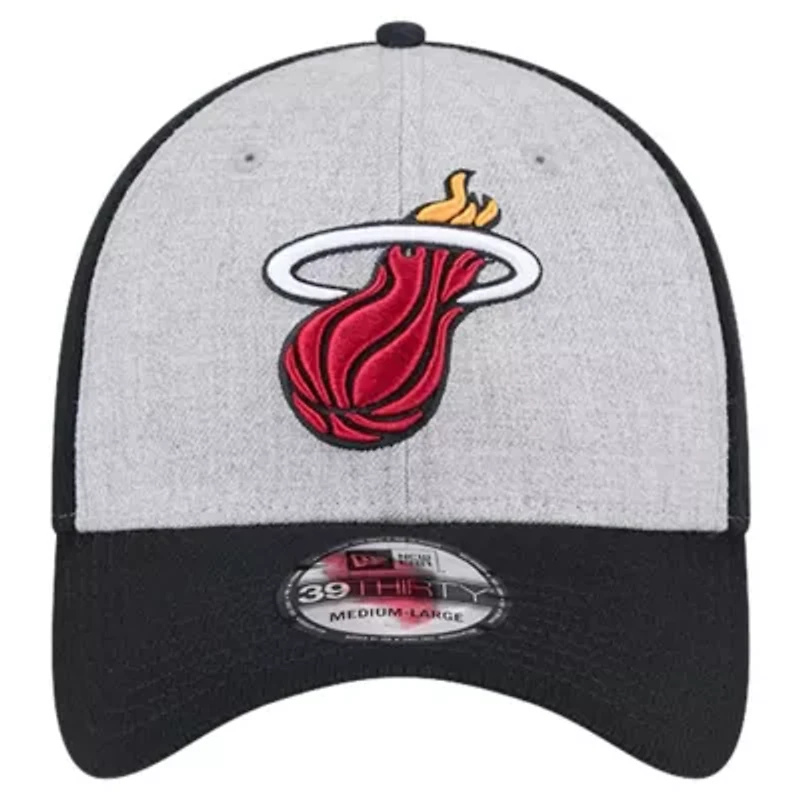 NBA Heather Gray/Black Miami Heat Two-Tone 39THIRTY Flex Hat