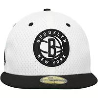 NBA White/Black Brooklyn Nets Throwback 2Tone 59FIFTY Fitted Hat