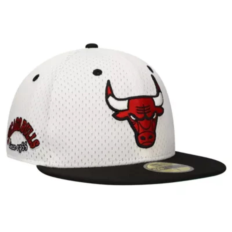 NBA White/Black Chicago Bulls Throwback 2Tone 59FIFTY Fitted Hat