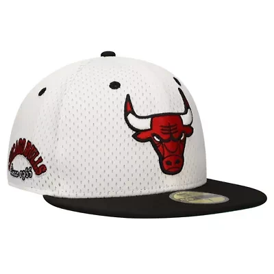 NBA White/Black Chicago Bulls Throwback 2Tone 59FIFTY Fitted Hat