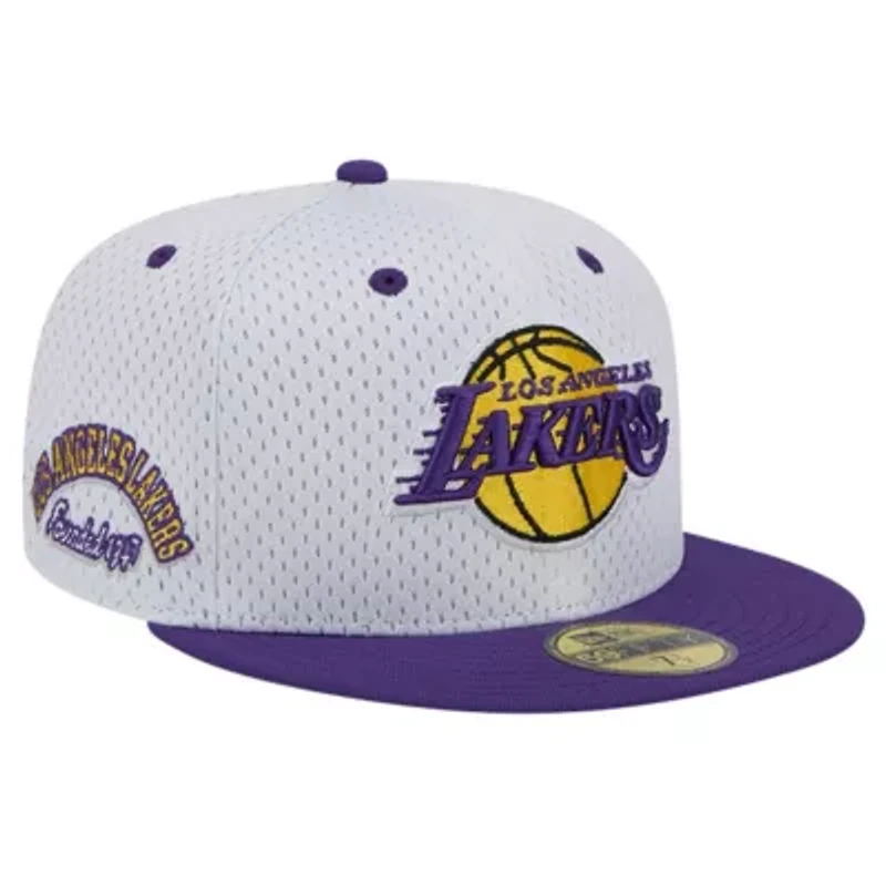 NBA White/Purple Los Angeles Lakers Throwback 2Tone 59FIFTY Fitted Hat