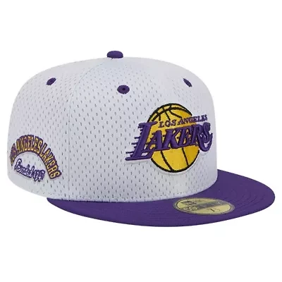 NBA White/Purple Los Angeles Lakers Throwback 2Tone 59FIFTY Fitted Hat