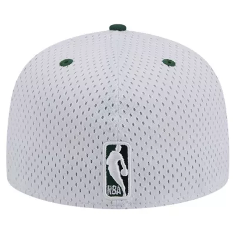 NBA White/Hunter Milwaukee Bucks Throwback 2Tone 59FIFTY Fitted Hat