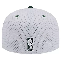 NBA White/Hunter Milwaukee Bucks Throwback 2Tone 59FIFTY Fitted Hat