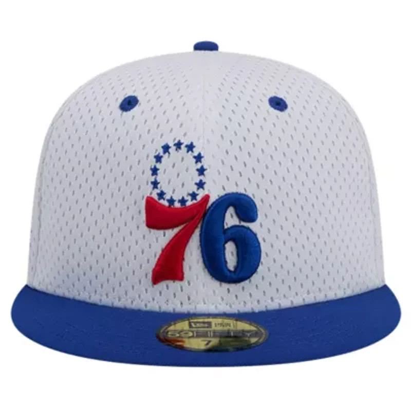 NBA White/Royal Philadelphia 76ers Throwback 2Tone 59FIFTY Fitted Hat