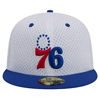 NBA White/Royal Philadelphia 76ers Throwback 2Tone 59FIFTY Fitted Hat