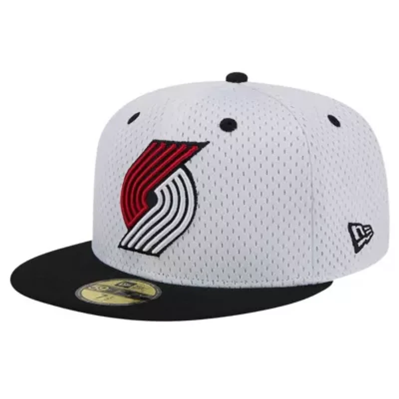 NBA White/Black Portland Trail Blazers Throwback 2Tone 59FIFTY Fitted Hat