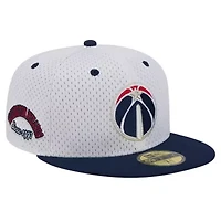 NBA White/Navy Washington Wizards Throwback 2Tone 59FIFTY Fitted Hat
