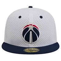 NBA White/Navy Washington Wizards Throwback 2Tone 59FIFTY Fitted Hat