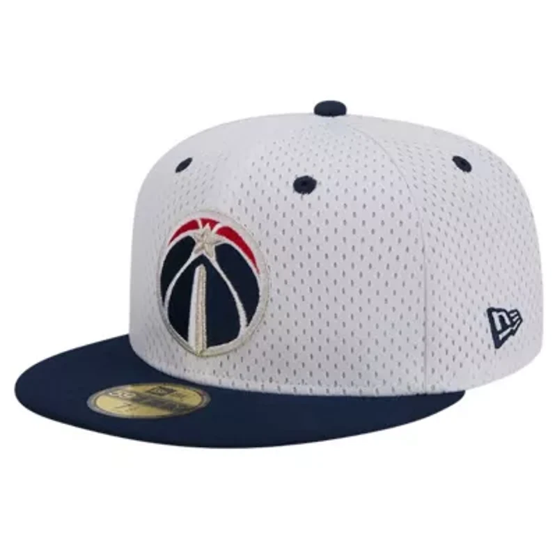 NBA White/Navy Washington Wizards Throwback 2Tone 59FIFTY Fitted Hat