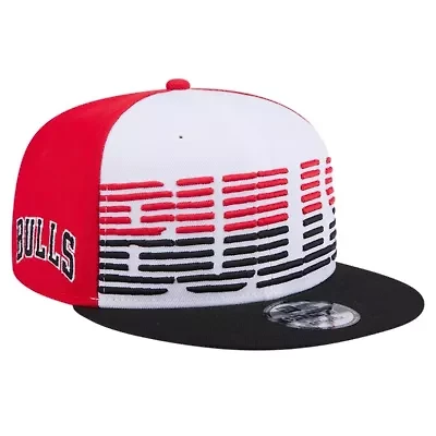NBA White/Black Chicago Bulls Throwback Gradient Tech Font 9FIFTY Snapback Hat
