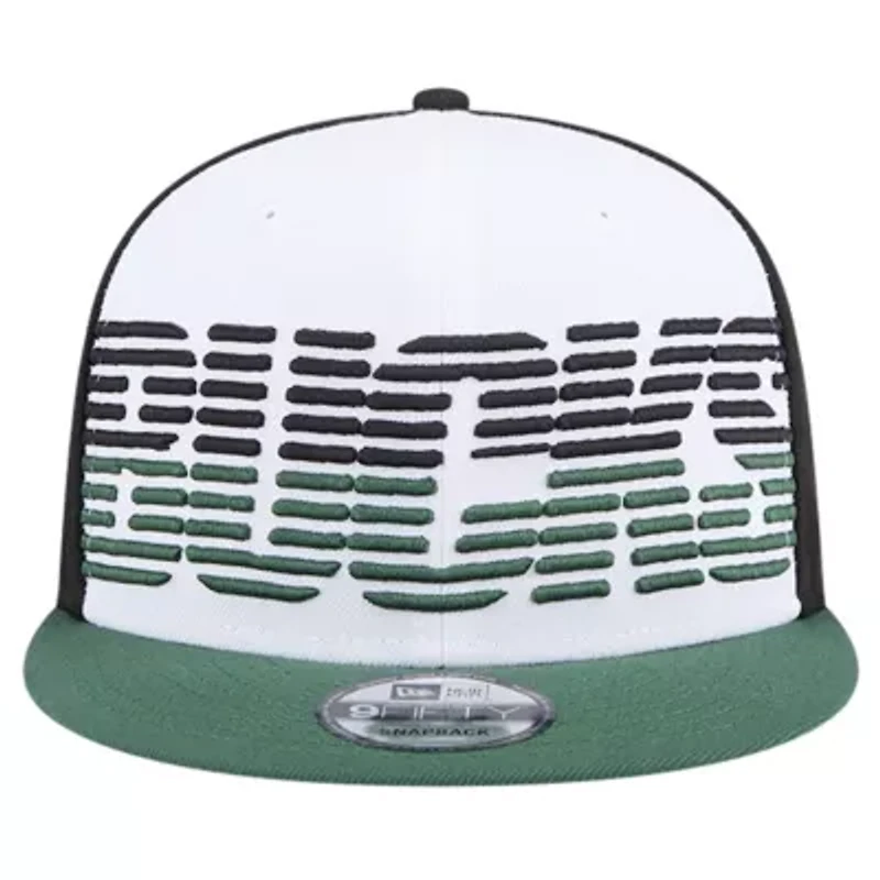 NBA White/Hunter Milwaukee Bucks Throwback Gradient Tech Font 9FIFTY Snapback Hat