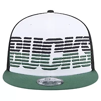NBA White/Hunter Milwaukee Bucks Throwback Gradient Tech Font 9FIFTY Snapback Hat