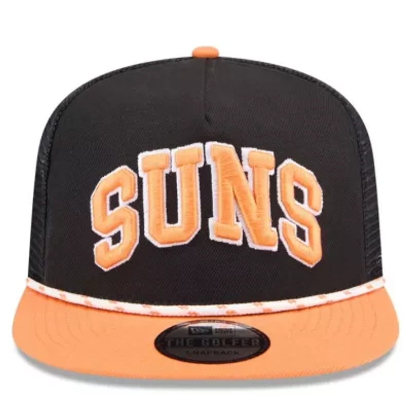 NBA Black/Orange Phoenix Suns Throwback Team Arch Golfer Snapback Hat
