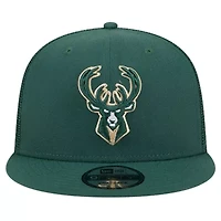 NBA Hunter Milwaukee Bucks Meshback 9FIFTY Snapback Hat
