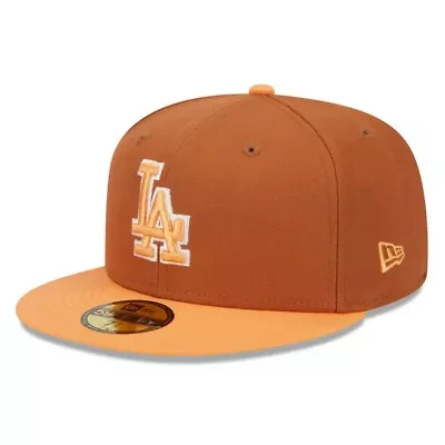 MLB Brown/Orange Los Angeles Dodgers Spring Color Basic Two-Tone 59FIFTY Fitted Hat