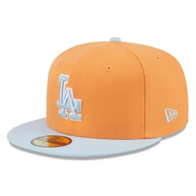 MLB Orange/Light Los Angeles Dodgers Spring Color Basic Two-Tone 59FIFTY Fitted Hat