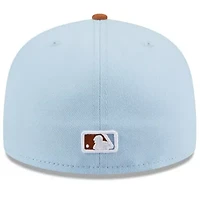 MLB Light Blue/Brown Miami Marlins Spring Color Basic Two-Tone 59FIFTY Fitted Hat