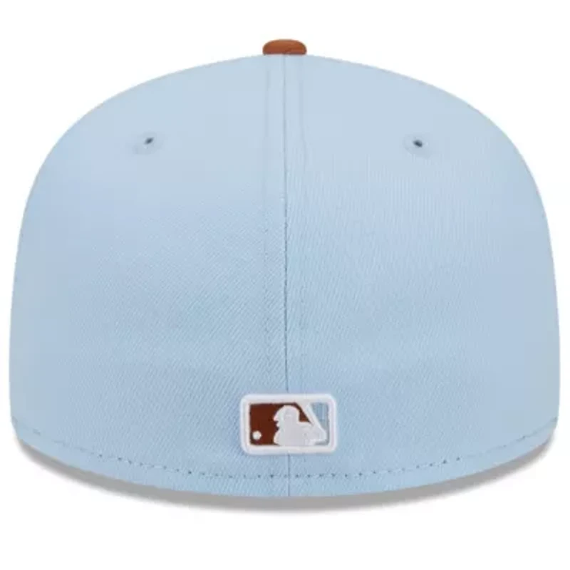 MLB Light Blue/Brown New York Yankees Spring Color Basic Two-Tone 59FIFTY Fitted Hat