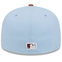 MLB Light Blue/Brown New York Yankees Spring Color Basic Two-Tone 59FIFTY Fitted Hat