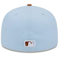 Oakland Athletics MLB Light Blue/Brown Spring Color Basic Two-Tone 59FIFTY Fitted Hat
