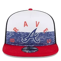 MLB White/Red Atlanta Braves Team Foam Front A-Frame Trucker 9FIFTY Snapback Hat