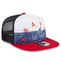 MLB White/Red Atlanta Braves Team Foam Front A-Frame Trucker 9FIFTY Snapback Hat