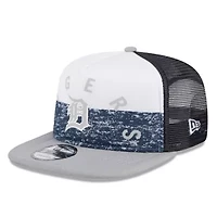 MLB White/Gray Detroit Tigers Team Foam Front A-Frame Trucker 9FIFTY Snapback Hat