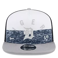 MLB White/Gray Detroit Tigers Team Foam Front A-Frame Trucker 9FIFTY Snapback Hat