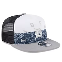 MLB White/Gray Detroit Tigers Team Foam Front A-Frame Trucker 9FIFTY Snapback Hat