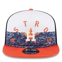 MLB White/Orange Houston Astros Team Foam Front A-Frame Trucker 9FIFTY Snapback Hat