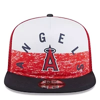 MLB White/Red Los Angeles Angels Team Foam Front A-Frame Trucker 9FIFTY Snapback Hat