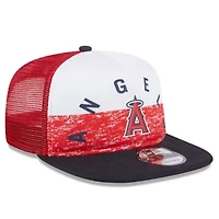 MLB White/Red Los Angeles Angels Team Foam Front A-Frame Trucker 9FIFTY Snapback Hat